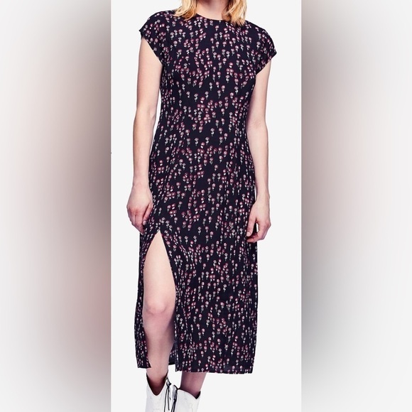 Free People-Corrie midi floral dress-size 0 new without tags - Picture 3 of 12
